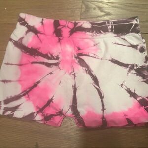 Malibu Sugar Pink and Black Tie-Dye Seamless Shorts- Kids 4-6X